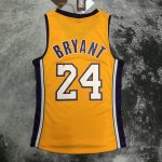 NBA 24 Kobe Bryant 2008-09 Maillot Retro jaune imprimé